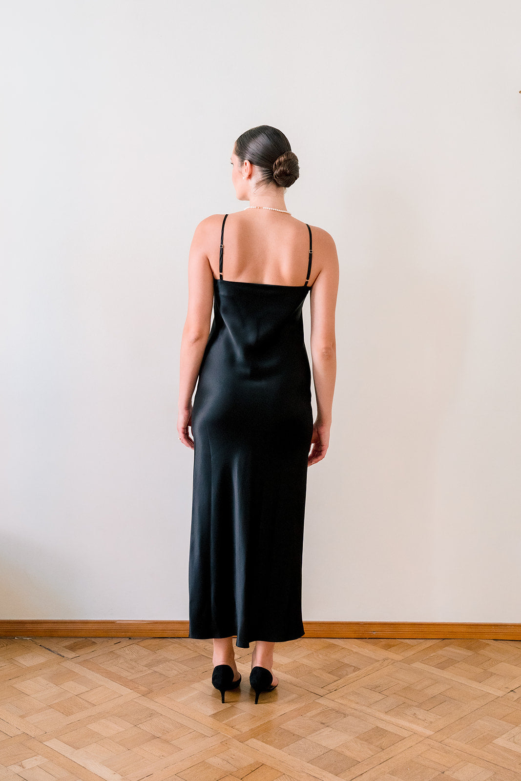 The Noir Silk Slip Dress