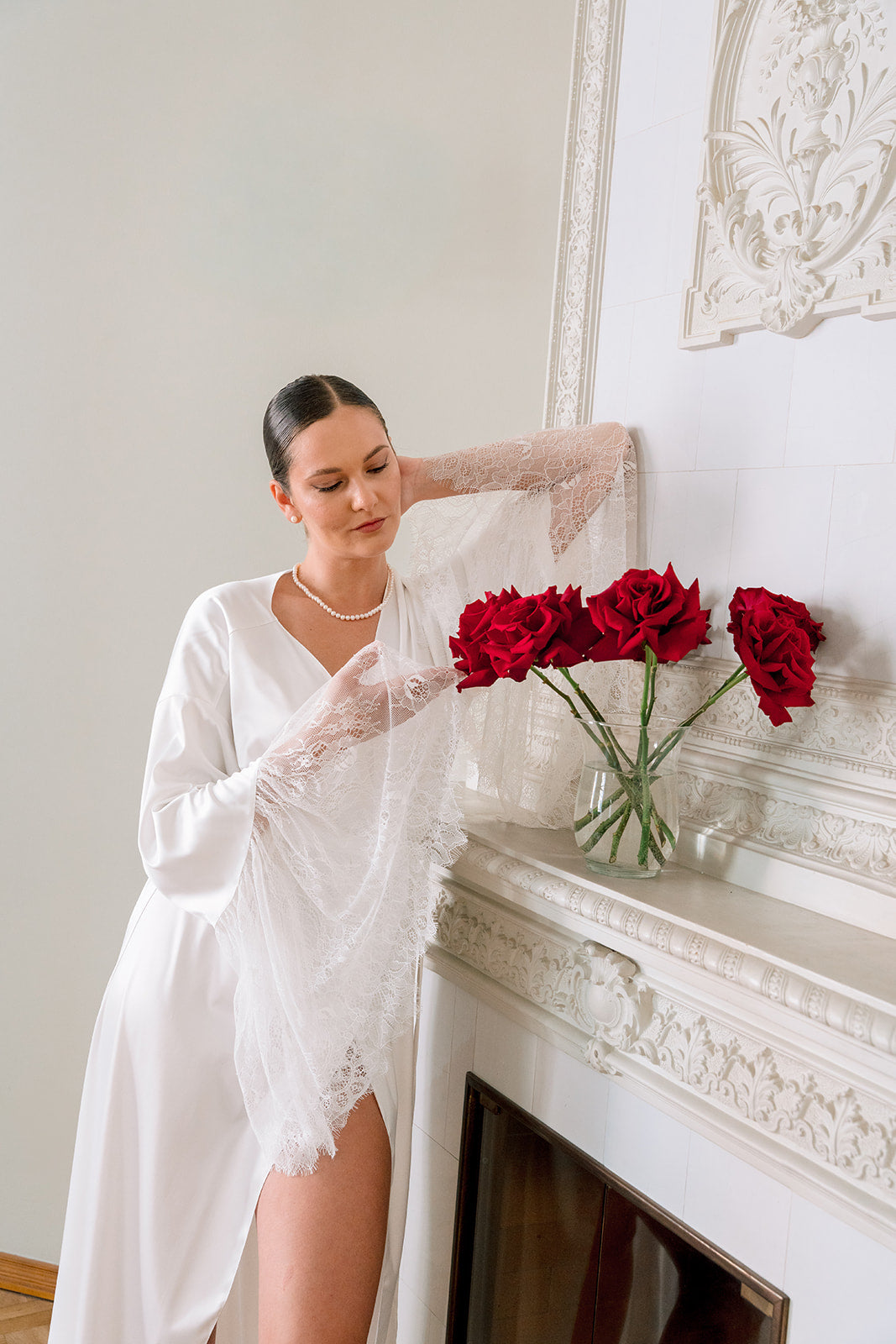 The Maria Lace Bridal Gown Robe